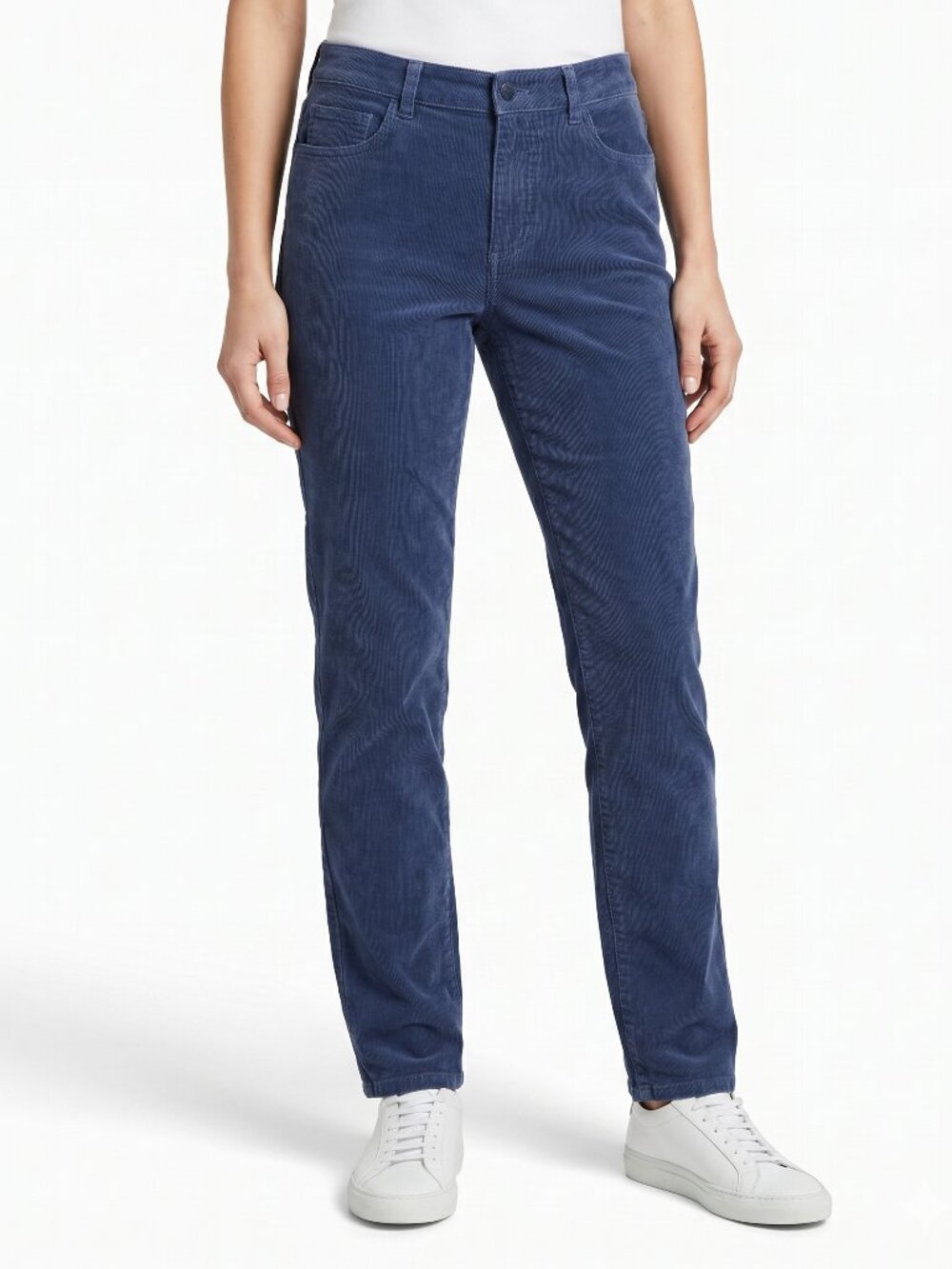 Brooks Brothers Blue Corduroy Straight Leg Pants Women's 12 Mid Rise